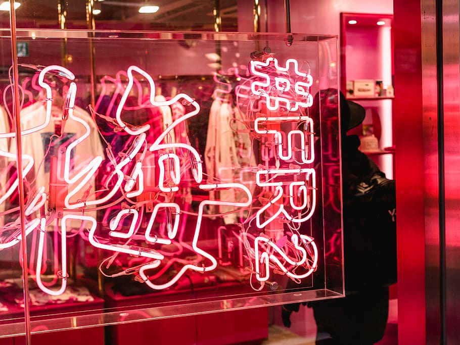 Pink Neon Signage, color, colour, commerce, decor, illuminated HD wallpaper