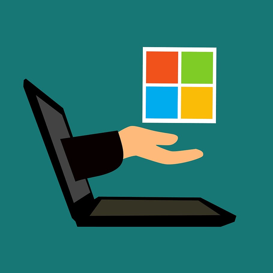 Illustration of Windows software updates., microsoft, developer