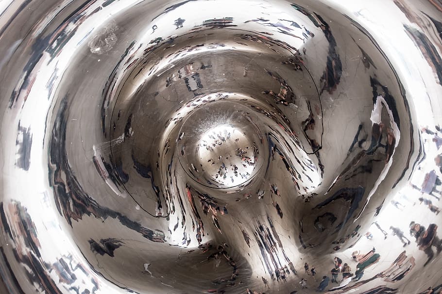 Distorted reflection, architecture, art, attraction, bean, building HD wallpaper