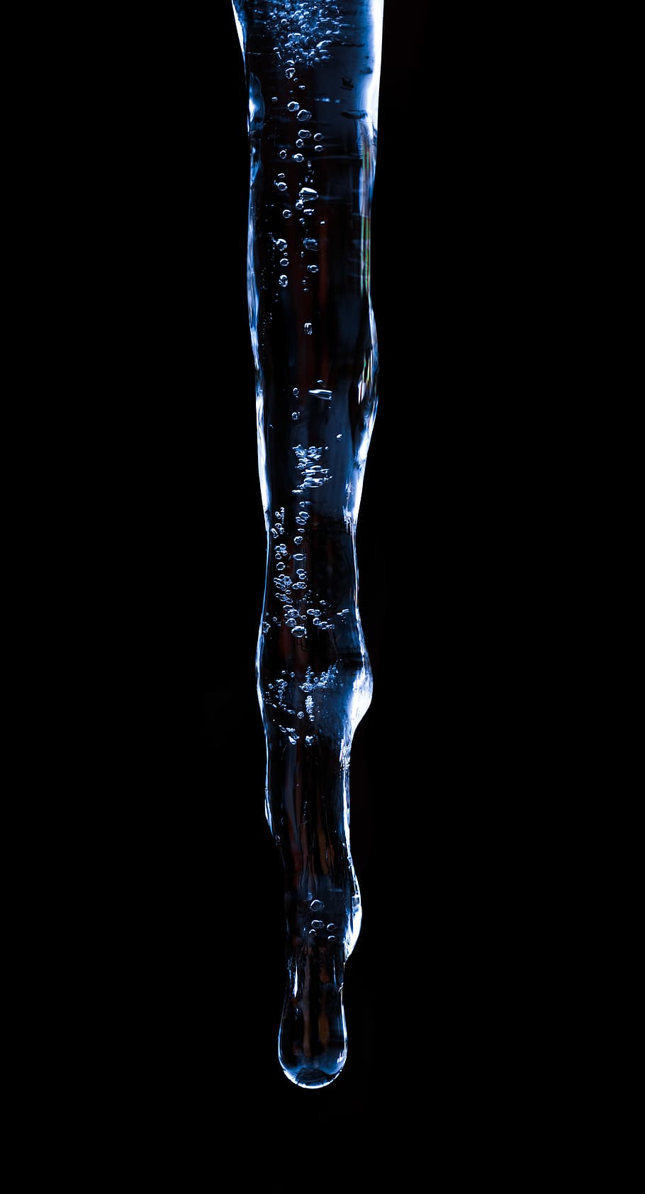 water drops, studio shot, close-up, nature, icicle, black background HD wallpaper