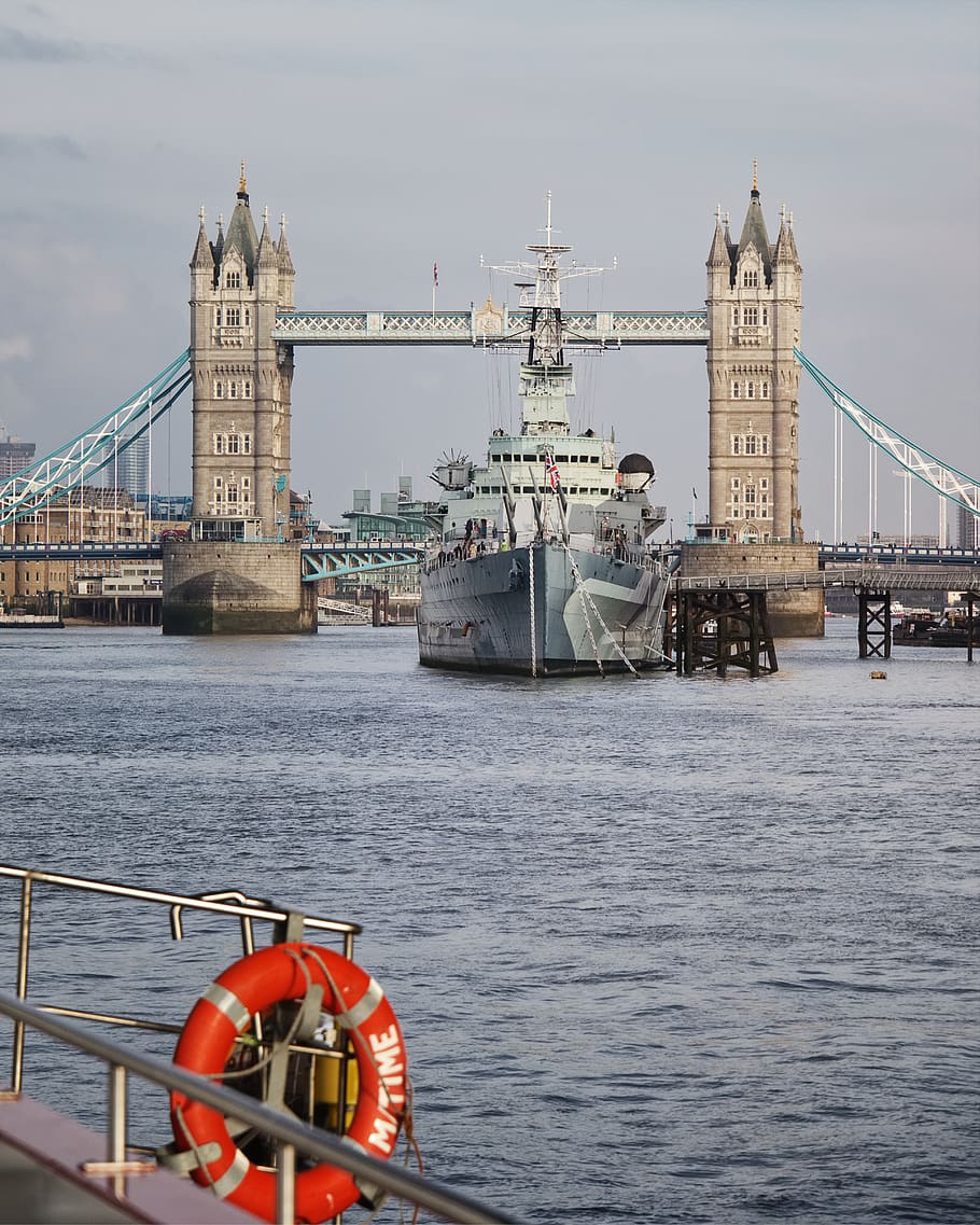 Tower Bridge, London, boat, building, hms belfast, transportation HD wallpaper
