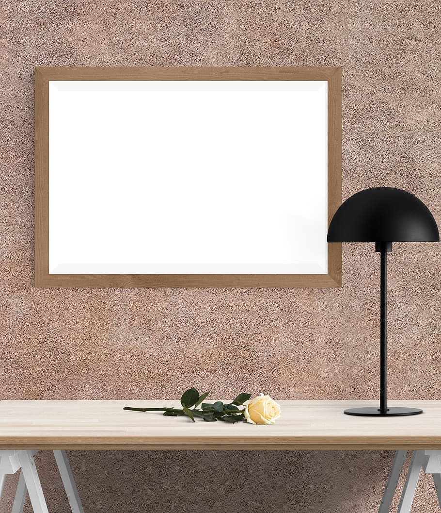 poster, frame, desk, flower, rose, lamp, no people, indoors HD wallpaper