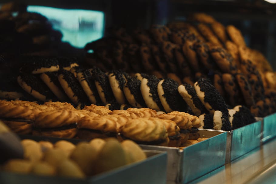 Selective Focus Photography of Doughnut and Cookies, candy, chocolate HD wallpaper