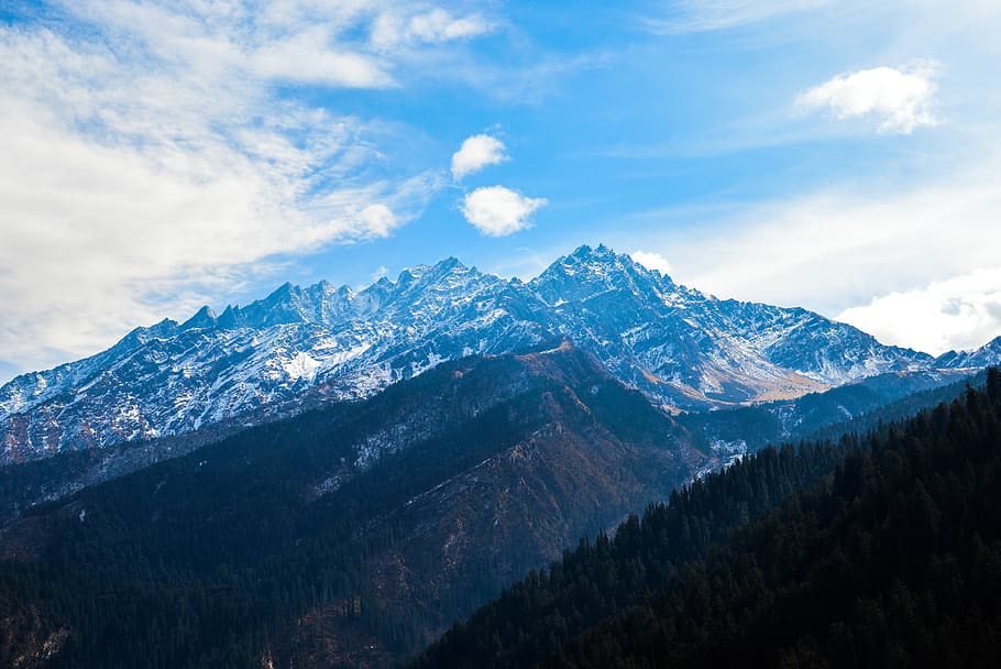 Landscape Photography of Mountain, altitude, blue mountains, clouds HD wallpaper