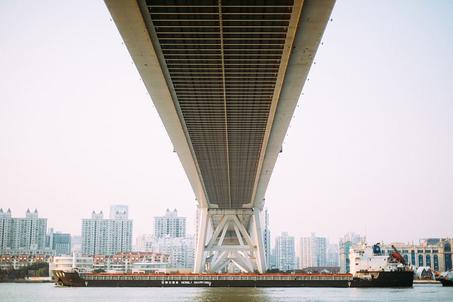 china, shanghai, river, passage, sky, skyline, city, urban HD wallpaper