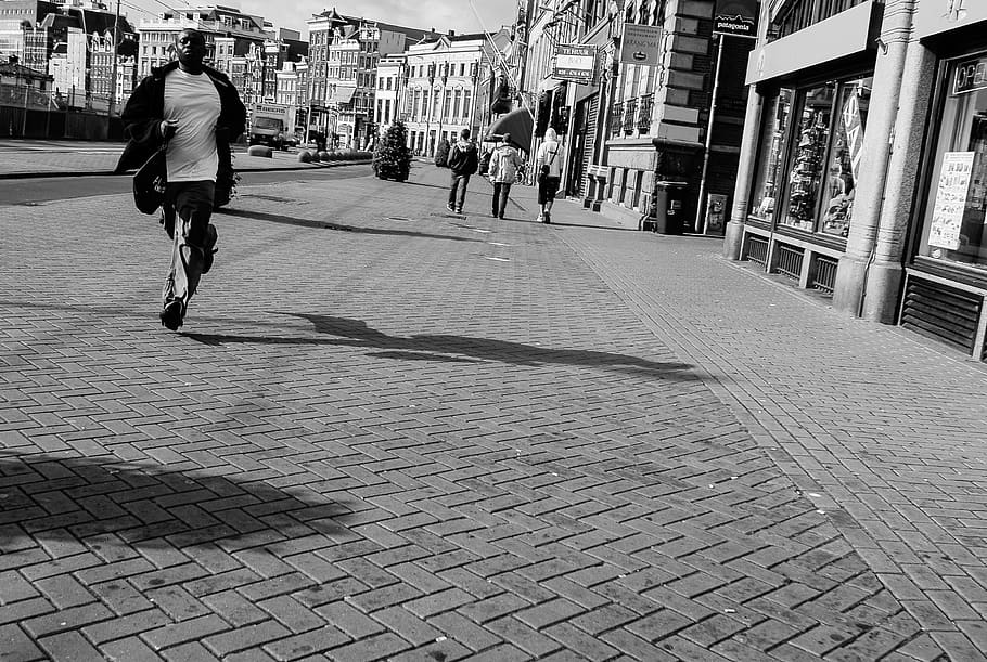 street, run, runner, city, architecture, built structure, real people HD wallpaper