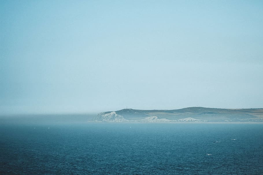 ocean under blue sky during daytime, sea, coast, cap gris-nez HD wallpaper