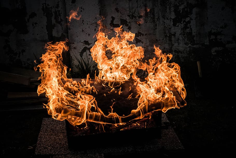 fire, exposure, night, camping, flame, burning, heat - temperature HD wallpaper