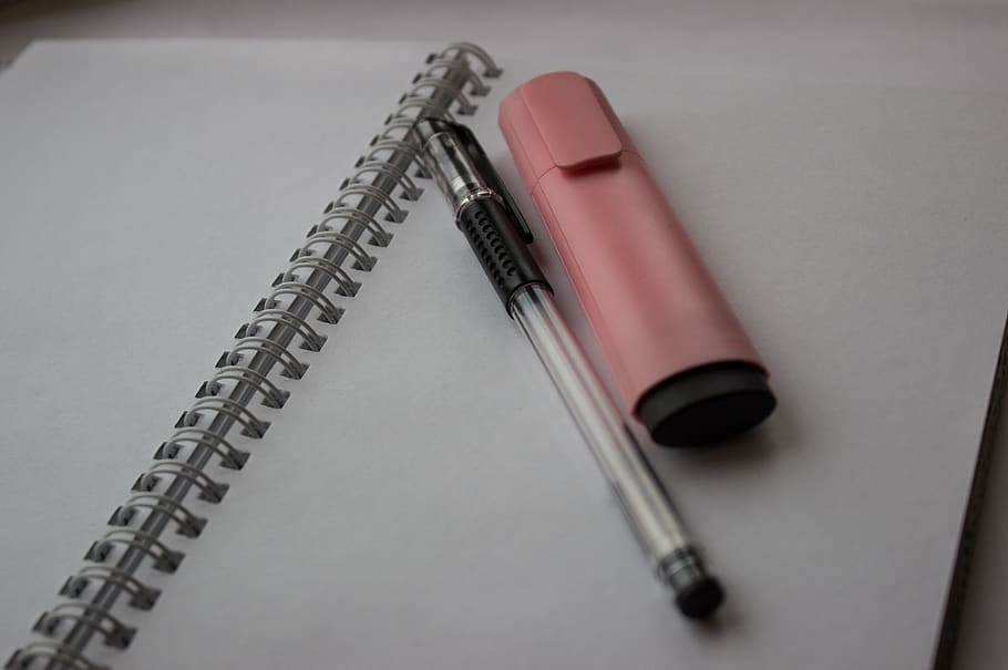 school, office, business, notebook, paper, pen, marker, table HD wallpaper