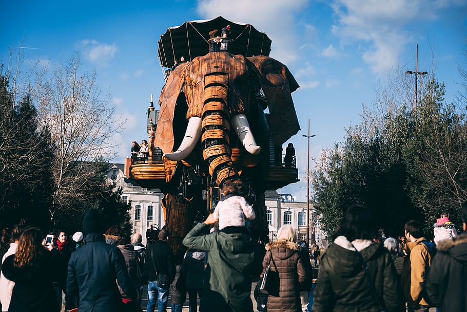 group of people, architecture, real people, crowd, sculpture HD wallpaper
