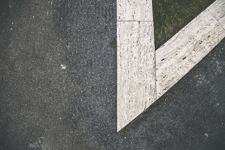 White and Gray Concrete Floor, asphalt, empty, road, rough, street HD wallpaper