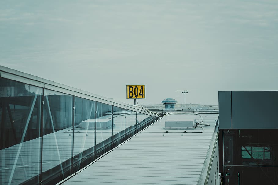 White Metal Roof Under White Sky, airport, architecture, building