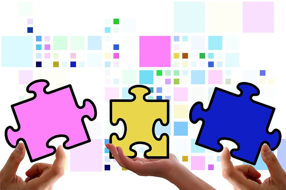 puzzle, share, items, joining together, team, teamwork, cooperation HD wallpaper