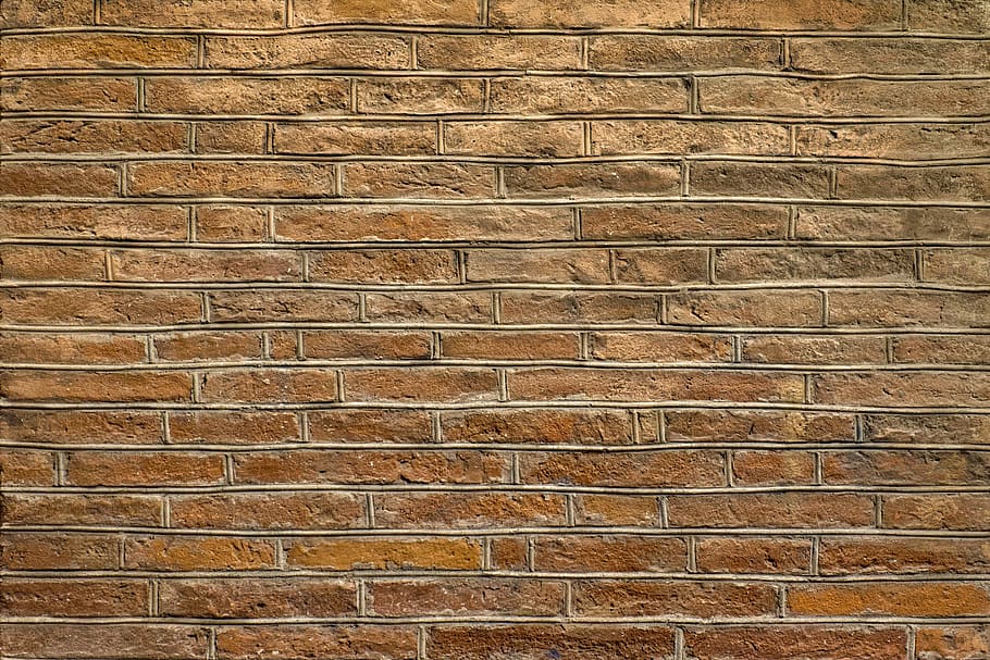 brown brick wall, backgrounds, full frame, textured, pattern HD wallpaper