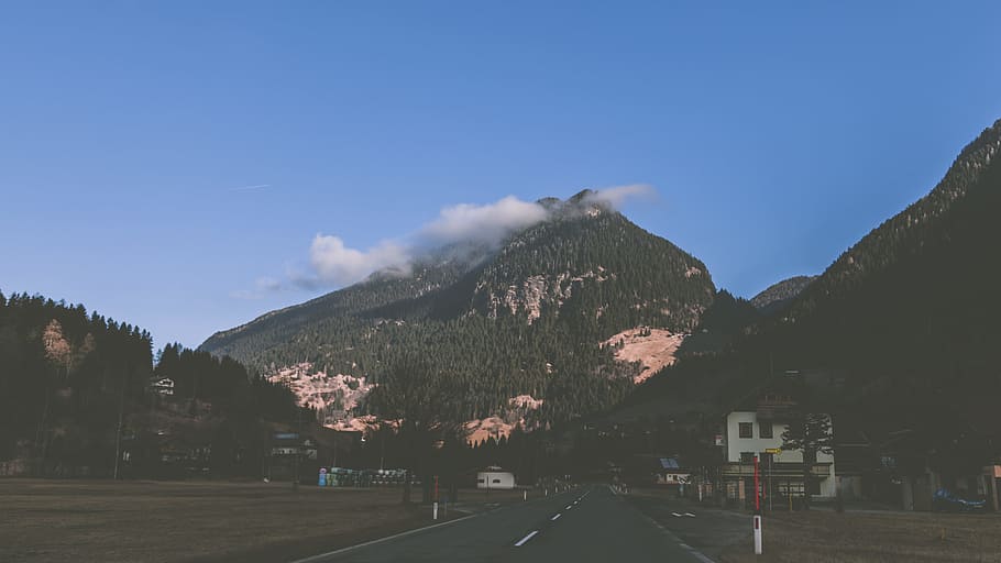 Mountain With Cloud, landscape, nature, road, sky, travel, transportation HD wallpaper
