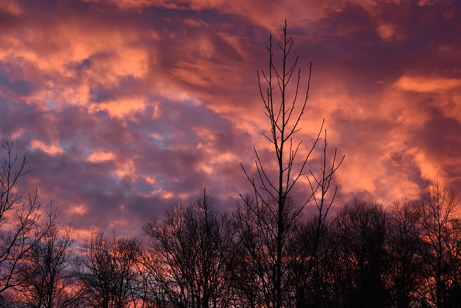 sunset, clouds, sky, evening, dusk, nature, atmosphere, landscape HD wallpaper