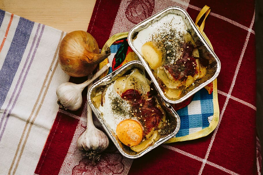 Top View Photo of Cooked Dish, cuisine, delicious, dinner, eggs HD wallpaper