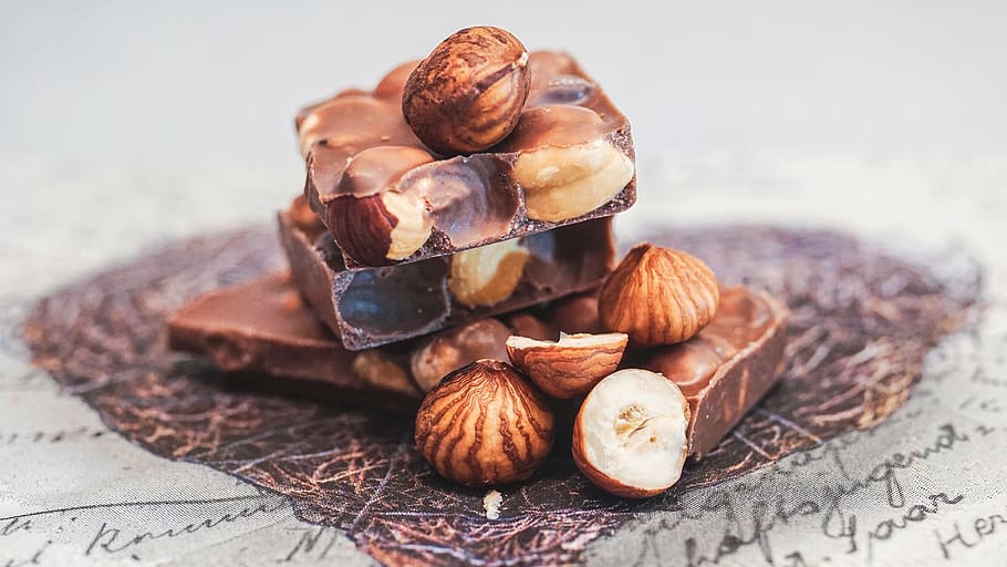 Pile of Chocolate Bar, candy, close-up, delicious, food, half HD wallpaper