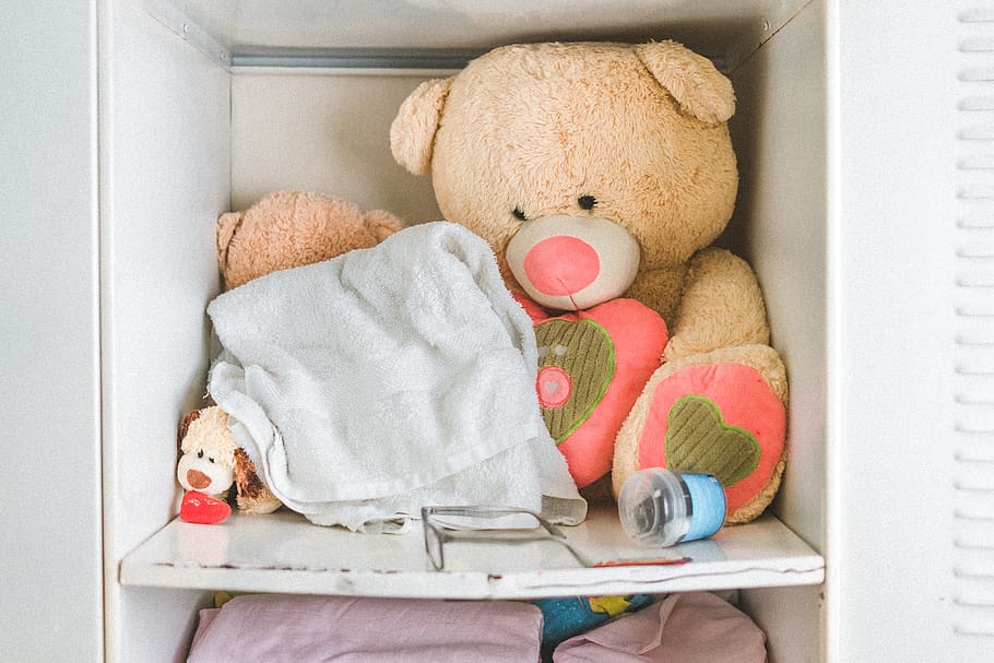 brown-and-pink-teddy-bear-in-white-cabinet.jpg