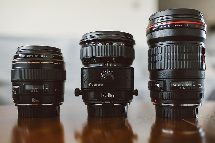 lens, lenses, 45mm, 135mm, 85mm, table, no people, photography themes, HD wallpaper