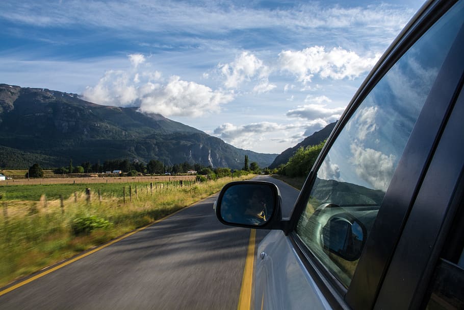 car on empty asphalt road, transportation, mode of transportation HD wallpaper