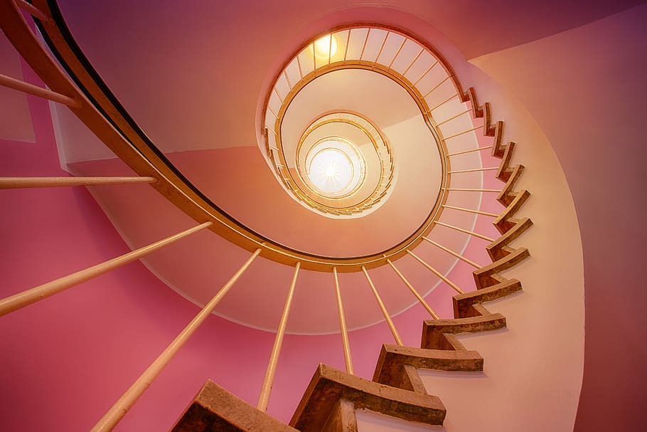 2560x1440px | free download | HD wallpaper: Spiral Staircase