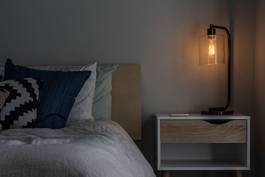 modern, minimal, minimalist, minimalism, lamp, night stand, HD wallpaper