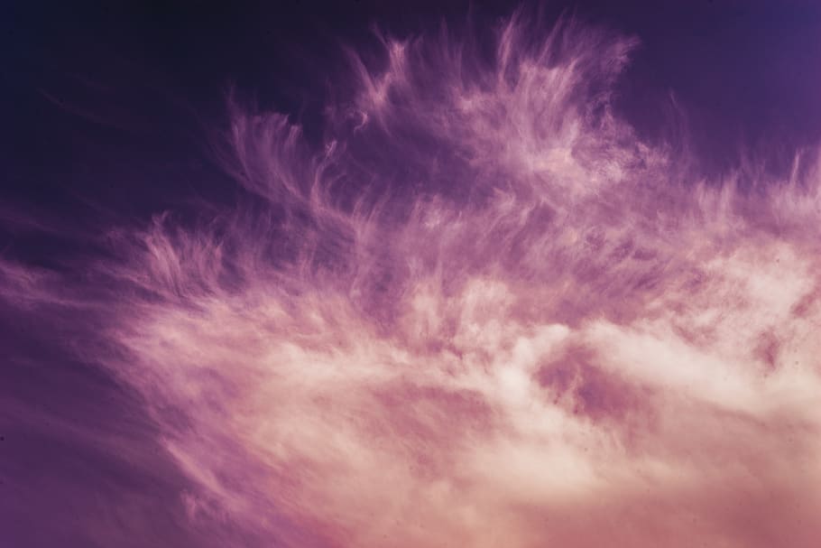 white clouds, nature, outdoors, sky, purple, weather, lighting HD wallpaper