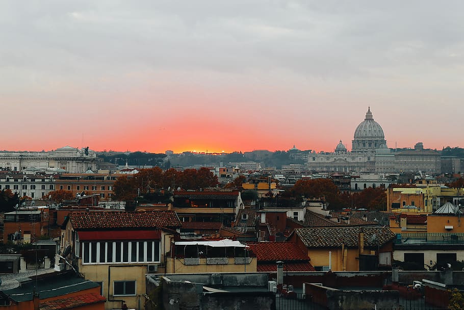 cityscape during sunrise, building exterior, architecture, built structure HD wallpaper