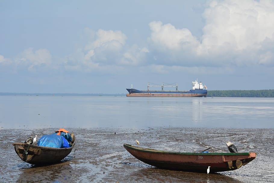 cameroon, wouri river, cameroun, africa, kmertour, water, boats, HD wallpaper