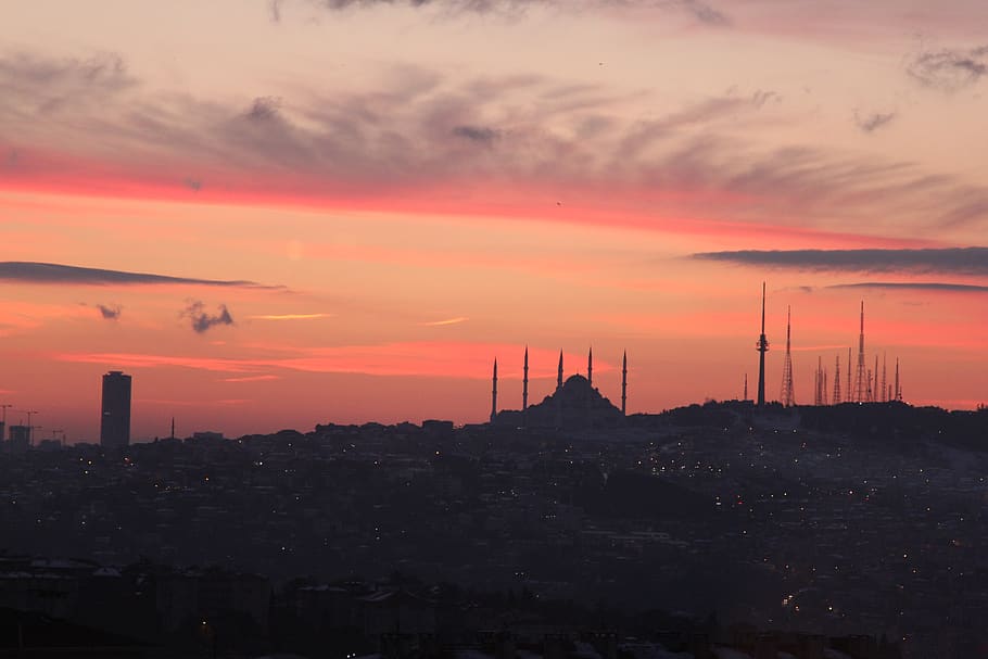 istanbul, sunset, architecture, building exterior, sky, built structure HD wallpaper