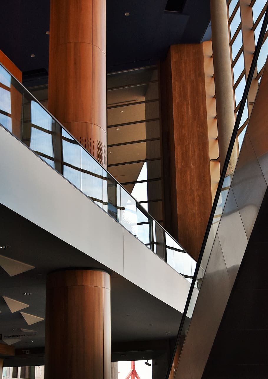 building, architecture, staircase, handrail, banister, window HD wallpaper