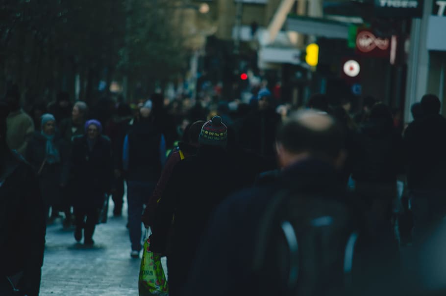 people walking on street near building, sidewalk, pedestrian HD wallpaper
