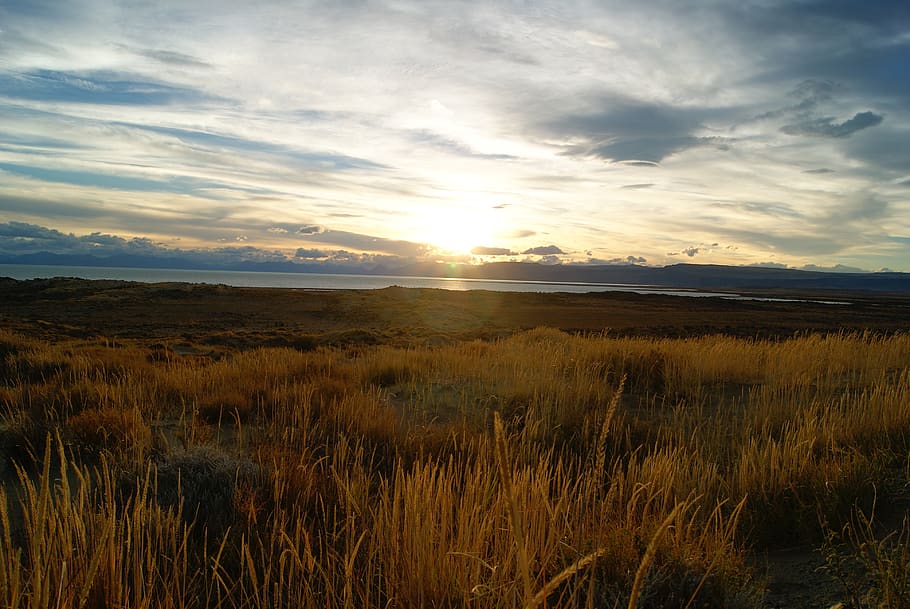 argentina, argentino lake, lake view, lago argentino, sunset, HD wallpaper