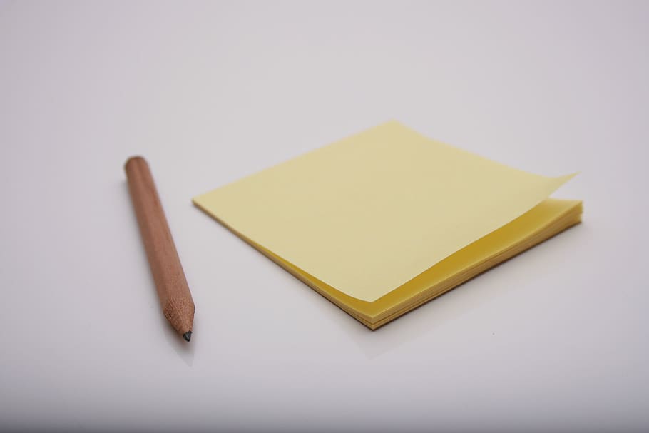 stickies, postit, note, pencil, studio shot, no people, yellow HD wallpaper
