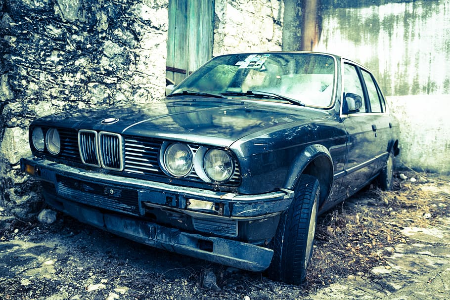 greece, karya, car, old, bmw, abandoned, motor vehicle, mode of transportation HD wallpaper