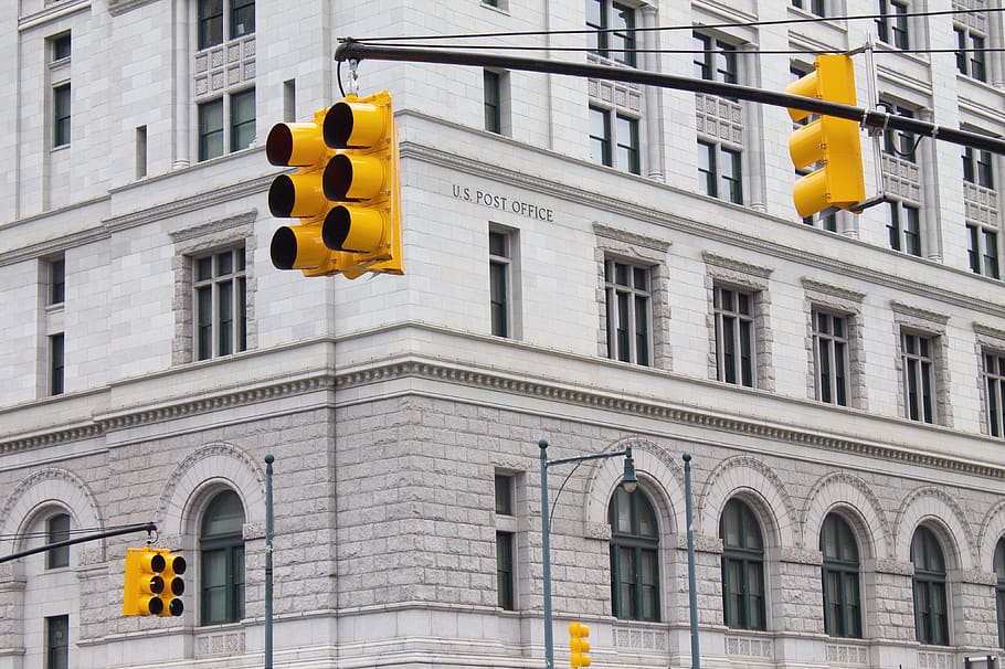 yellow traffic light, building exterior, architecture, built structure HD wallpaper