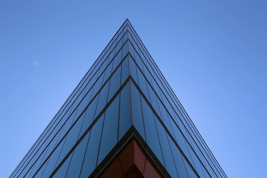curtain-wall building, triangle, chile, santiago, architecture HD wallpaper