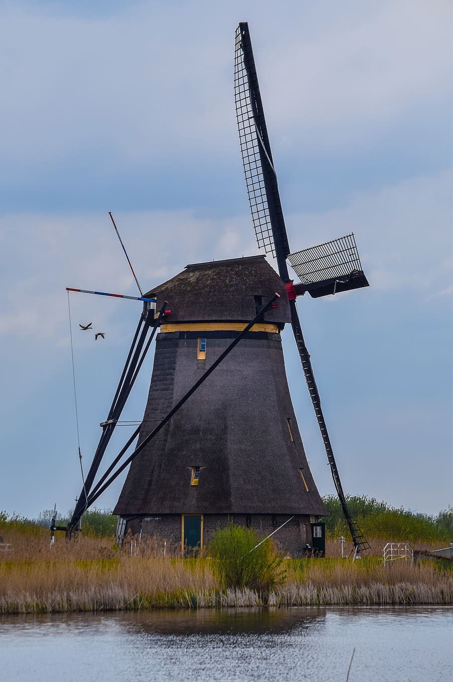 mill, netherlands, kinderdijk, wind mill, holland, landscape HD wallpaper