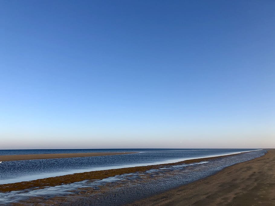 römö, beach, sky, partly cloudy, vacations, rest, water, sea HD wallpaper