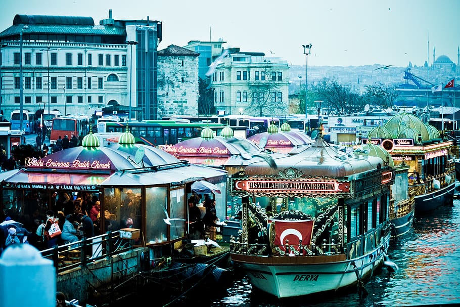 market, bosphorus, tourism, istanbul, turkey, east, bridge, HD wallpaper