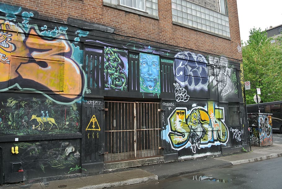 art, painting, mural, wall, canada, montreal, graffiti, brick, HD wallpaper