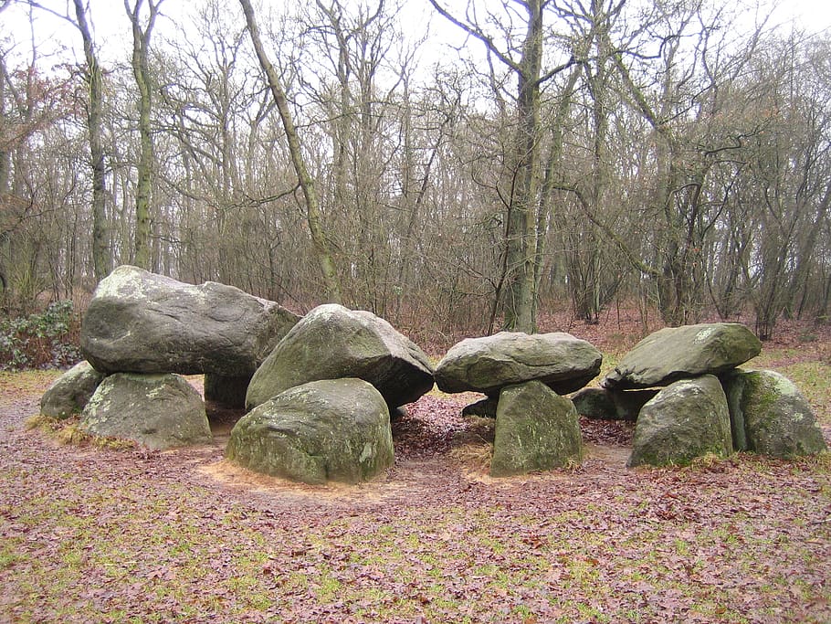 netherlands, drenthe, rocks, stone, tomb, ancient tomb, megalithic structure, HD wallpaper