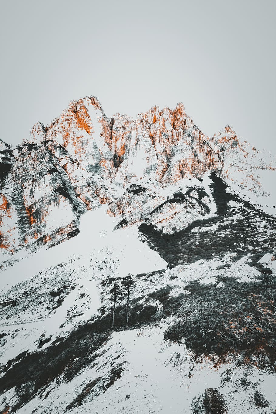 snow covered ground, mountain, outdoors, nature, mountain range HD wallpaper