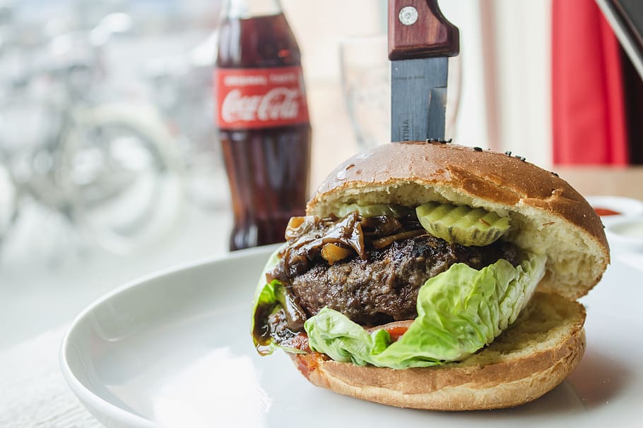 food, burger, bread, bun, fries, meatball, sesame, meal, restaurant HD wallpaper