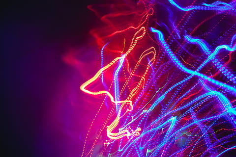 orange and blue LED strips, illuminated, glowing, light - natural phenomenon HD wallpaper