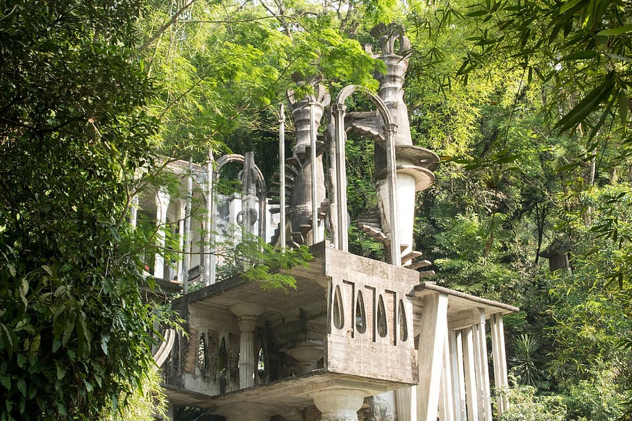 xilitla, mexico, woods, edward james, architecture, surreal, HD wallpaper
