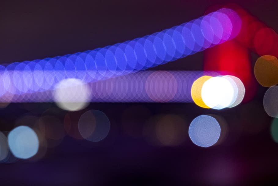 multicolored bokeh lights, multi colored, close-up, illuminated HD wallpaper
