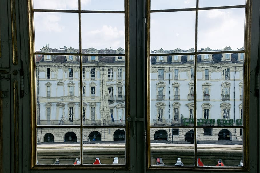Vintage window in Turin palace, ancient, architecture, baroque HD wallpaper