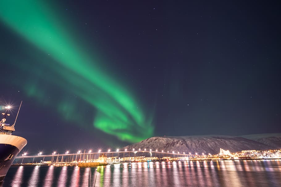 norway, tromsø, northern lights, nordlicht, polarlicht, norwegen, HD wallpaper
